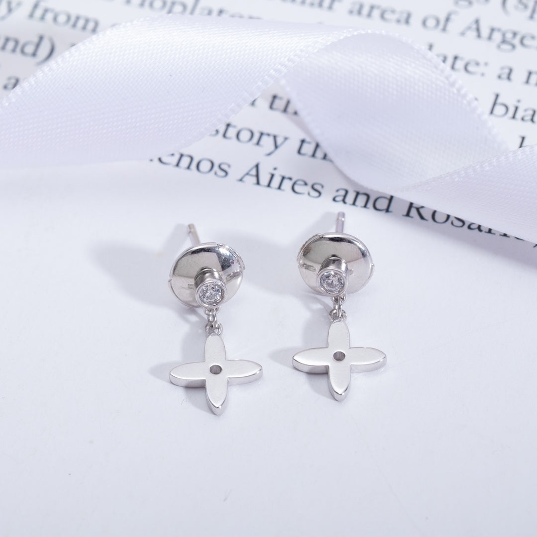 [Charm Aries Jewelry]VIDYLLE SILVER DIAMOND MINI DROP EARRINGS