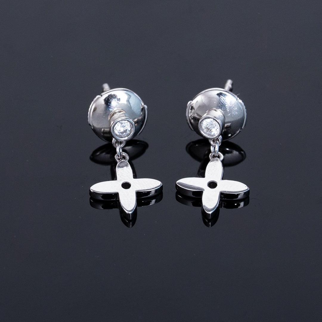 [Charm Aries Jewelry]VIDYLLE SILVER DIAMOND MINI DROP EARRINGS