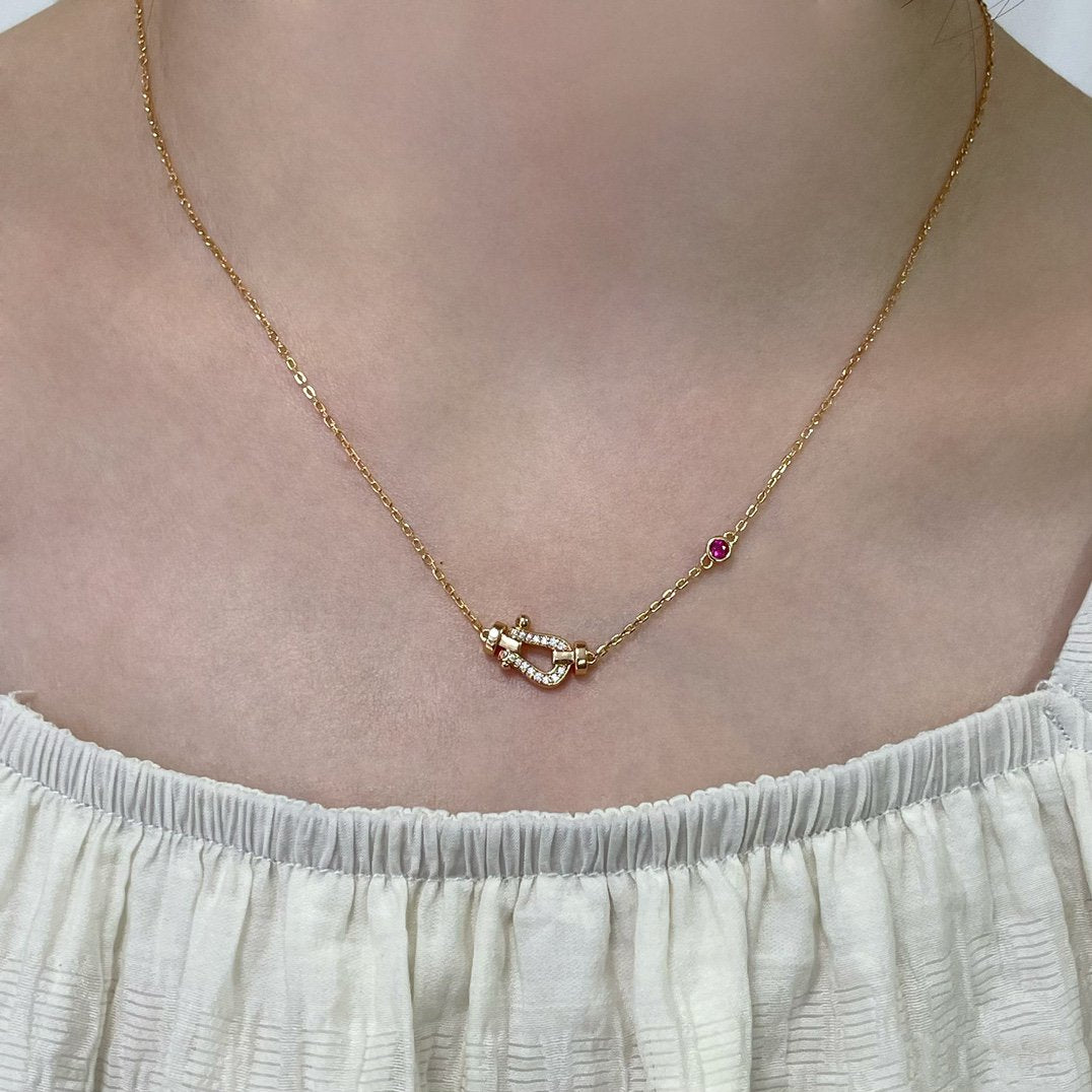[Charm Aries Jewelry]FORCE 10 DIAMOND PINK GOLD NECKLACE
