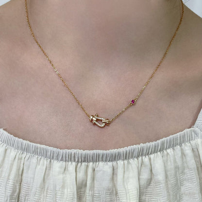[Charm Aries Jewelry]FORCE 10 DIAMOND PINK GOLD NECKLACE