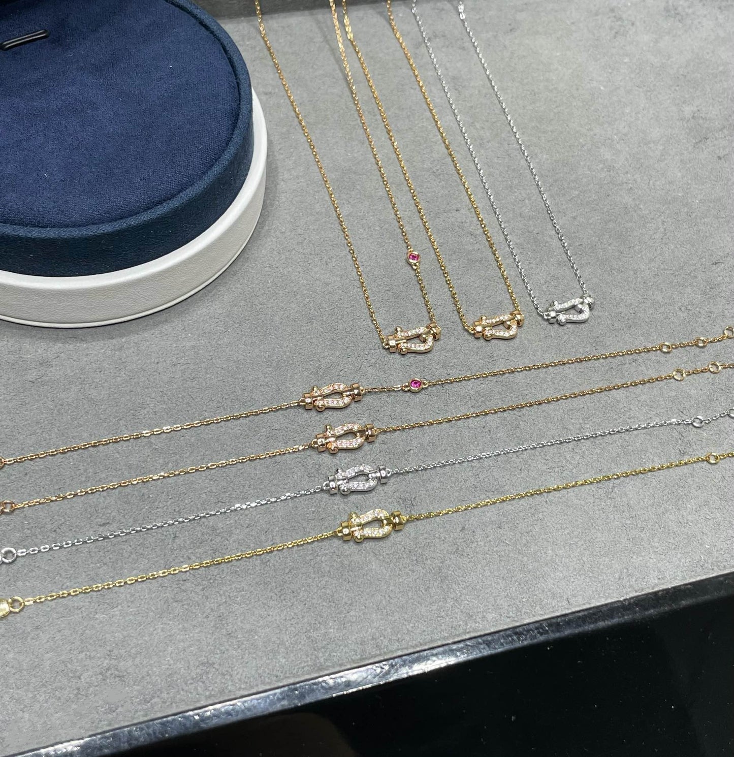 [Charm Aries Jewelry]FORCE 10 DIAMOND PINK GOLD NECKLACE