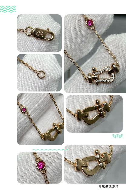 [Charm Aries Jewelry]FORCE 10 DIAMOND PINK GOLD NECKLACE