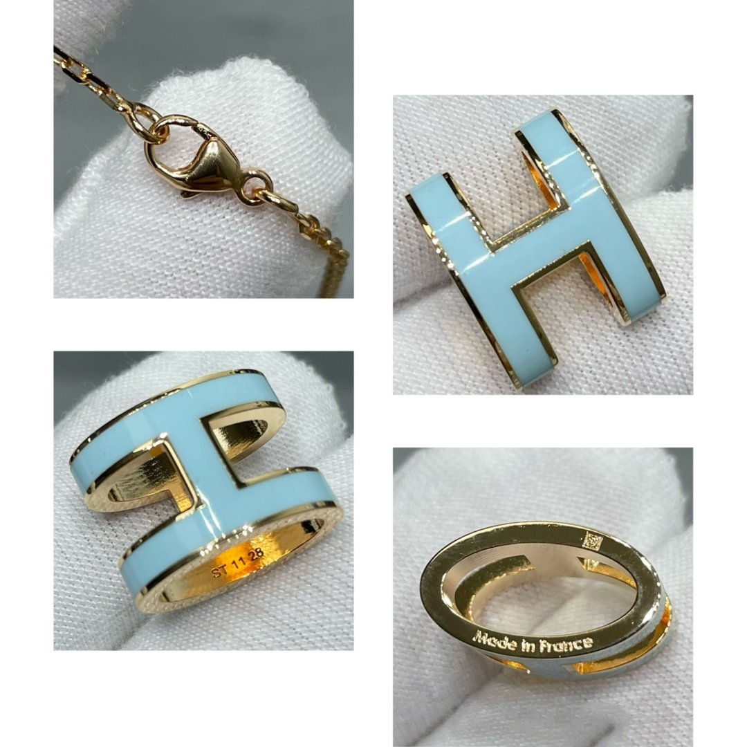 [Charm Aries Jewelry]POP H SKY BLUE NECKLACE