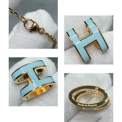 [Charm Aries Jewelry]POP H SKY BLUE NECKLACE