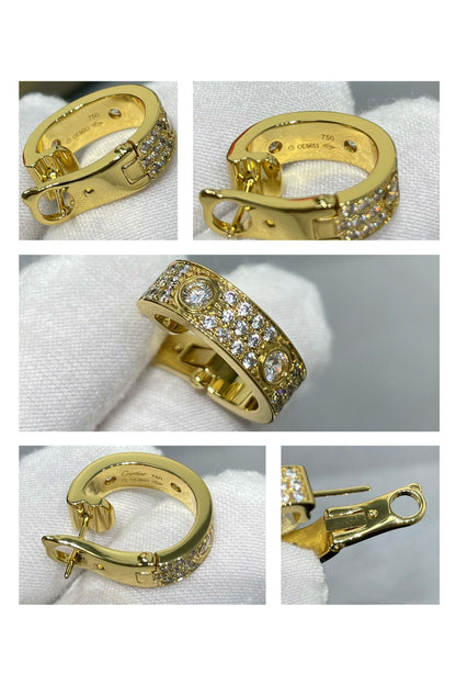 [Charm Aries Jewelry]LOVE 5.5MM DIAMOND PAVED EARRINGS