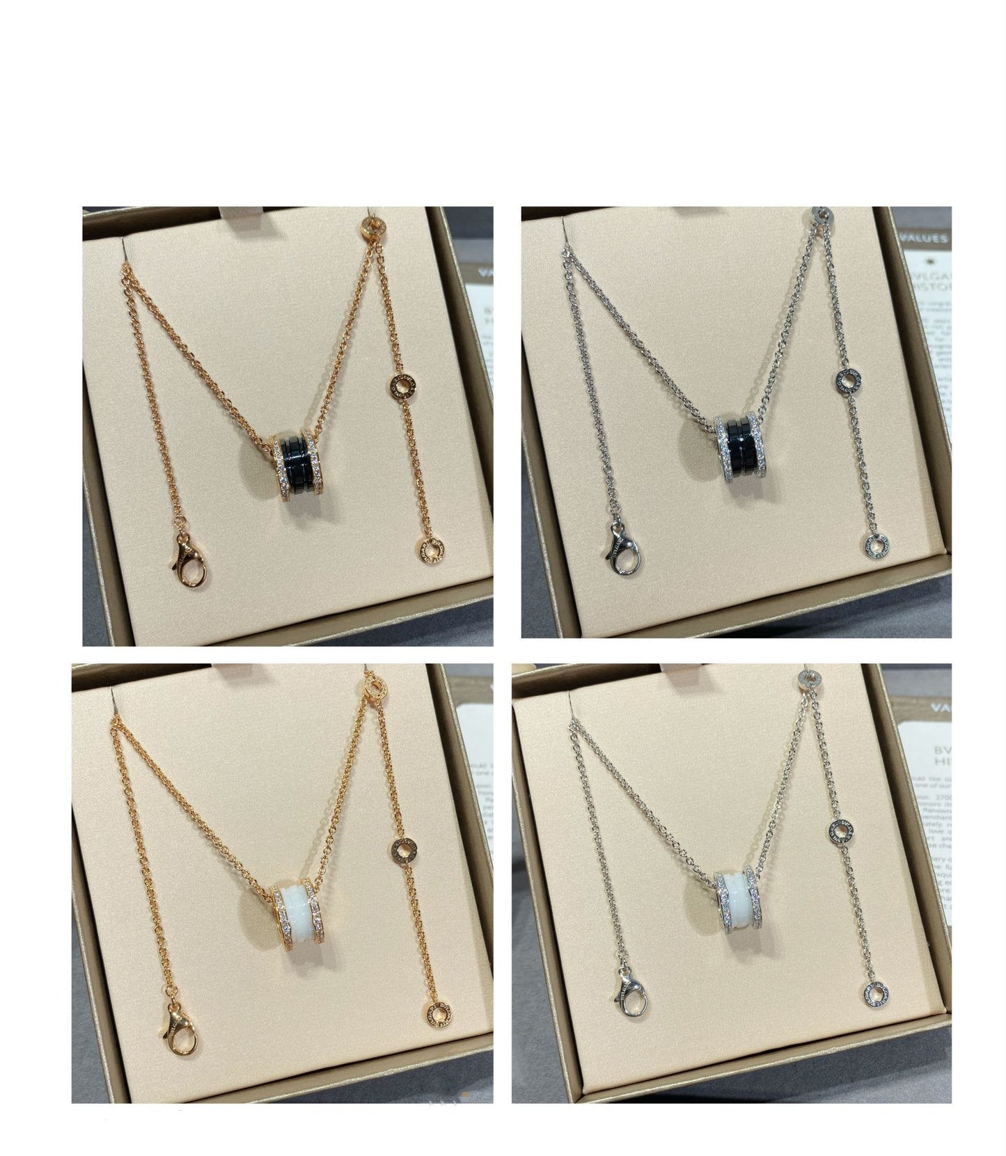 [Charm Aries Jewelry]ZERO 1 DIAMOND CERAMIC NECKLACE