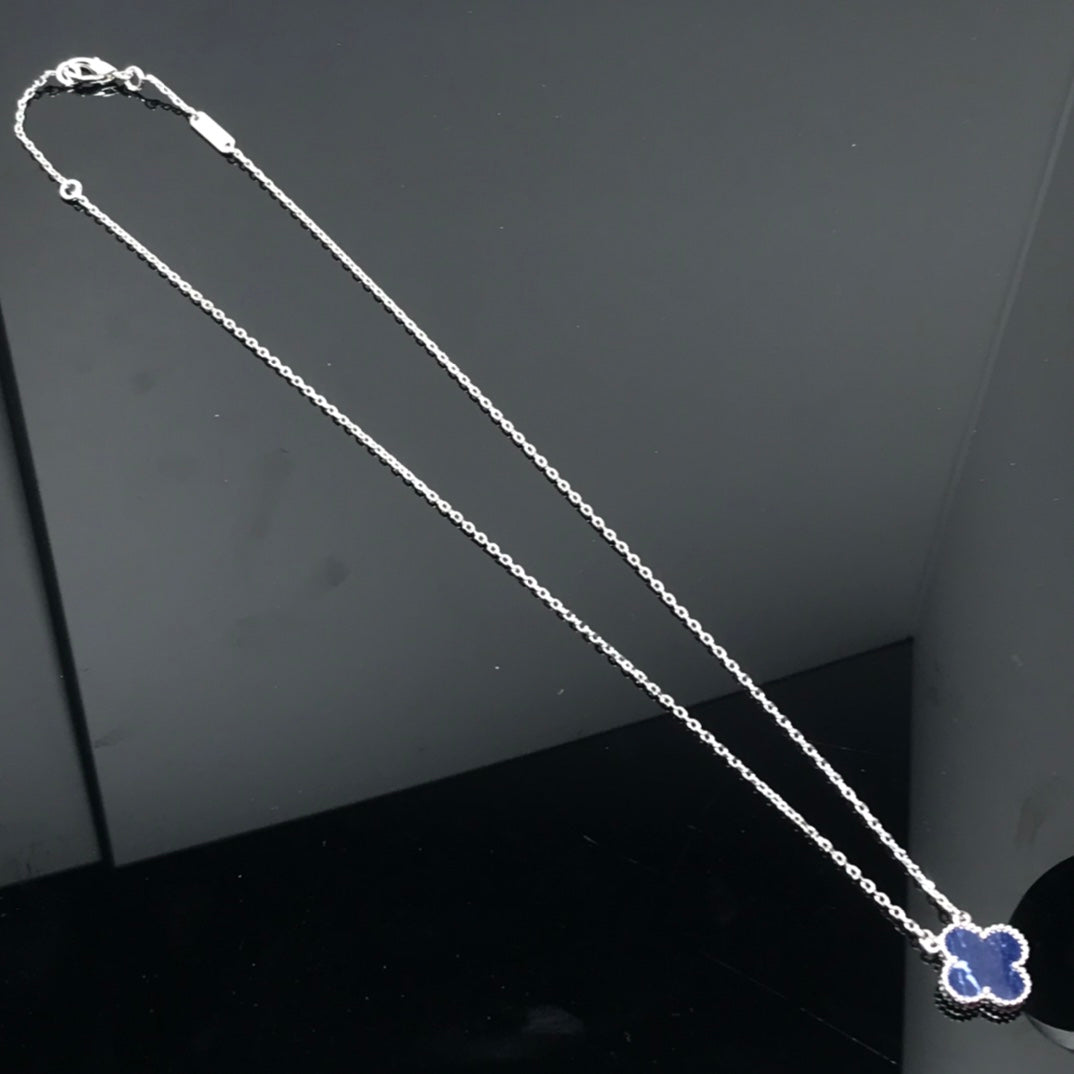 [Charm Aries Jewelry]CLOVER PIETERSITE SILVER LONG NECKLACE