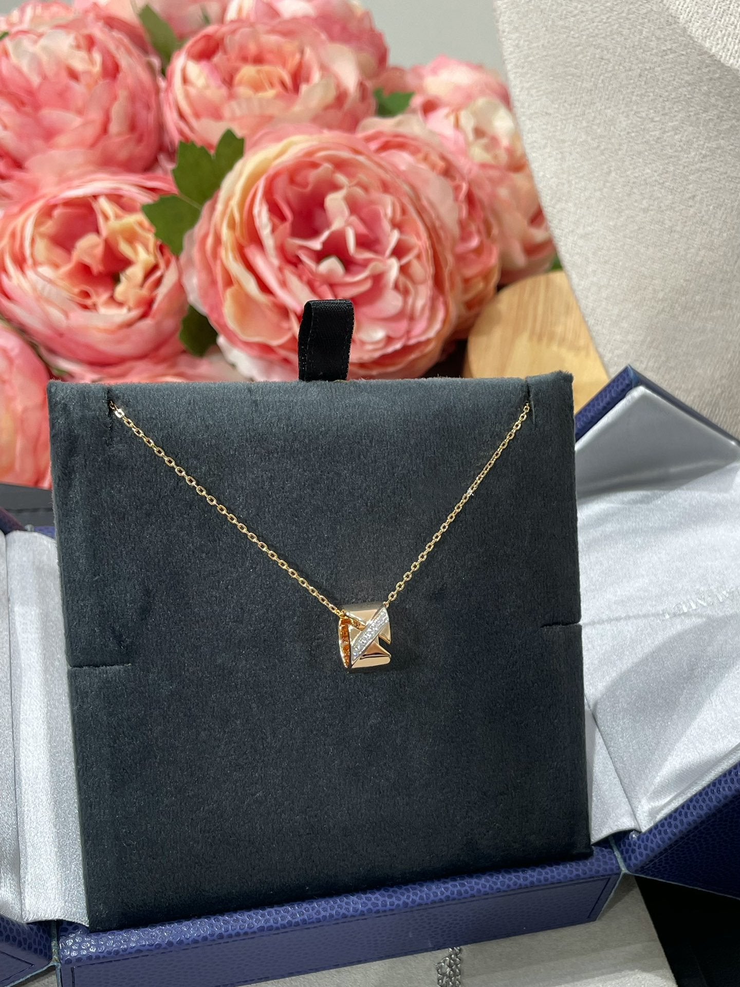 [Charm Aries Jewelry]LIENS EVIDENCE DIAMOND NECKLACE