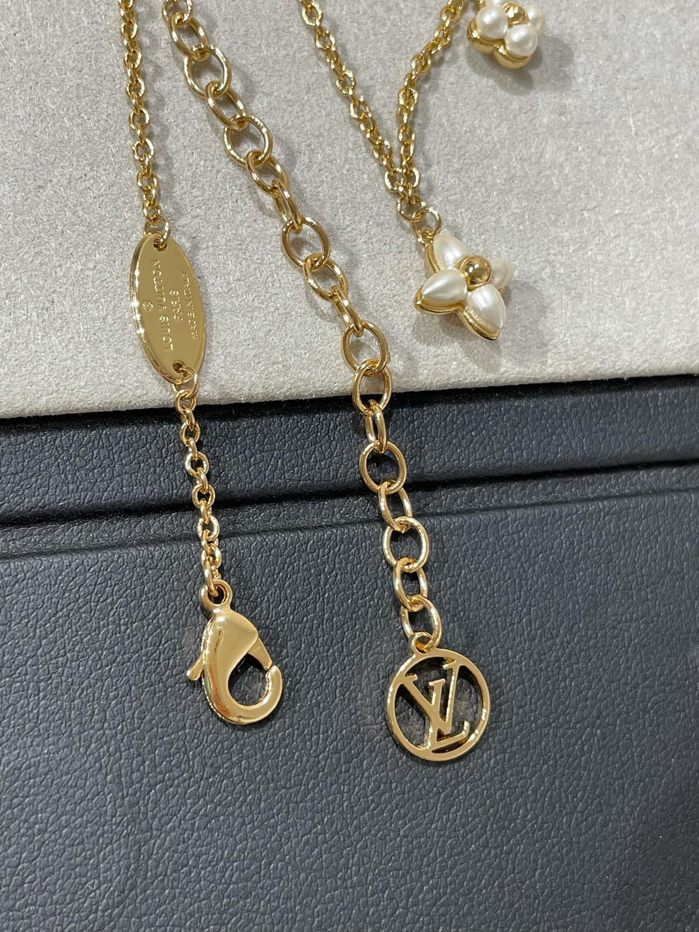 [Charm Aries Jewelry]FLOWERGRAM GOLD MOP DOUBLE ROW NECKLACE