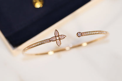 [Charm Aries Jewelry]IDYLLE GOLD OPEN BRACELET DIAMOND PAVED