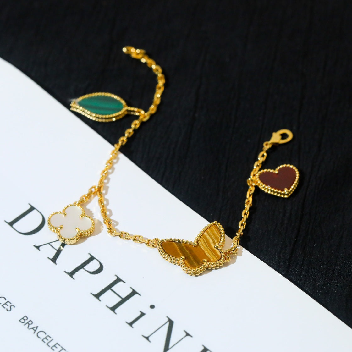 [Charm Aries Jewelry]LUCKY SPRING 5 MOTIF GOLD BRACELET