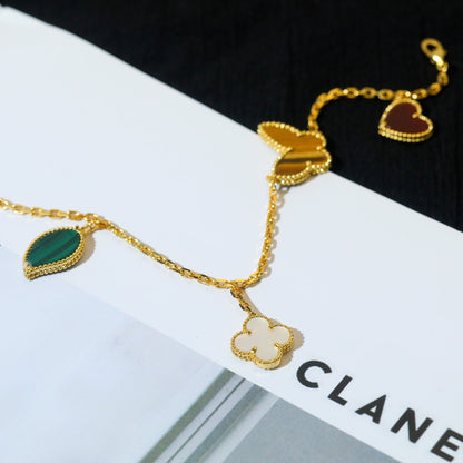 [Charm Aries Jewelry]LUCKY SPRING 5 MOTIF GOLD BRACELET