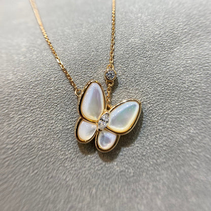 [Charm Aries Jewelry]BUTTERFLY MOP DIAMOND NECKLACE