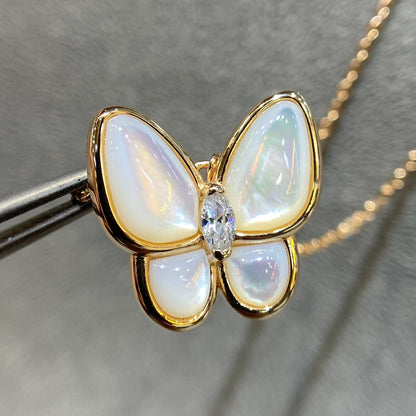 [Charm Aries Jewelry]BUTTERFLY MOP DIAMOND NECKLACE