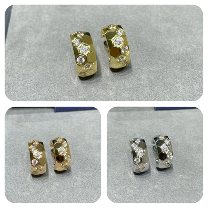 [Charm Aries Jewelry]BEE LOVE DIAMOND HOOP EARRINGS