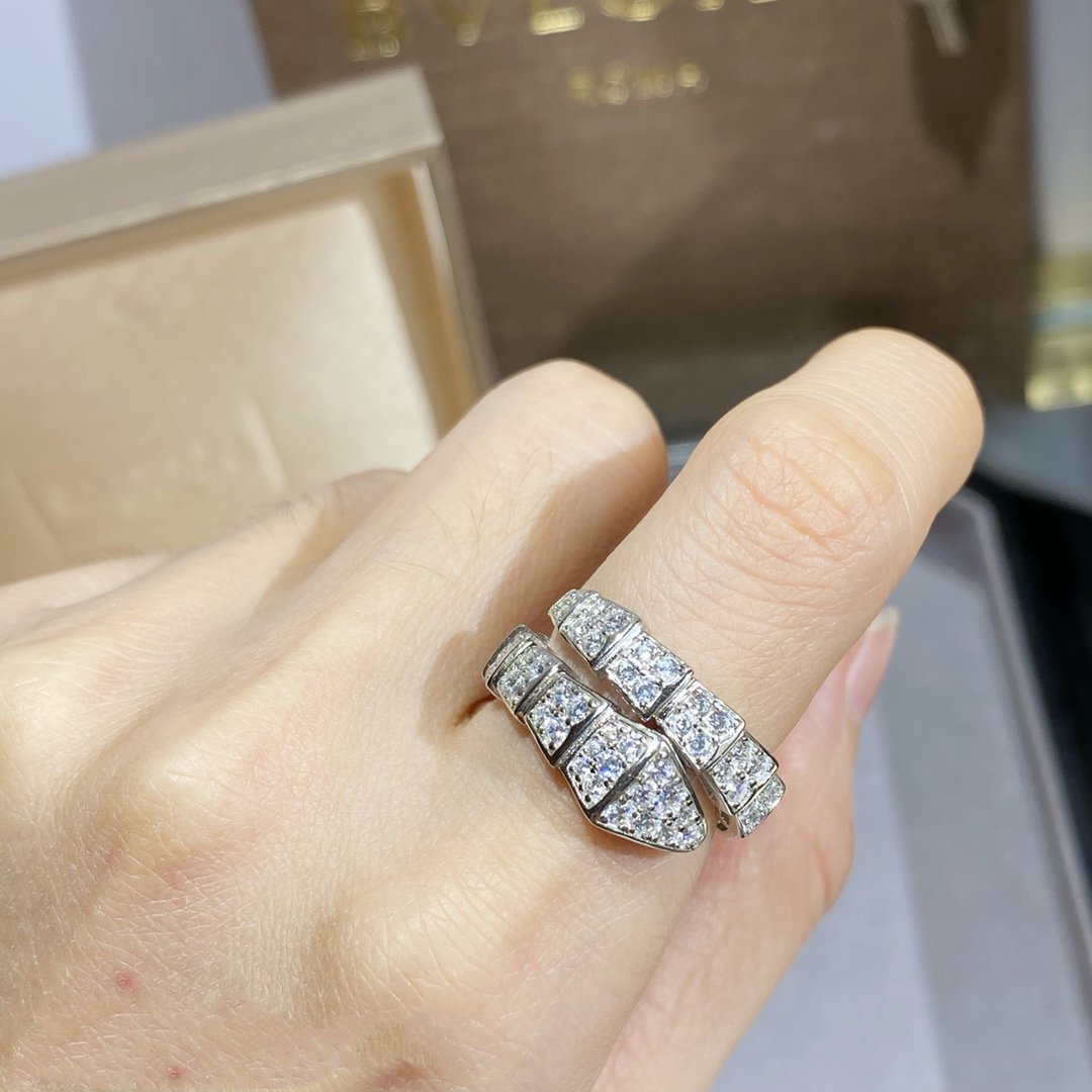 [Charm Aries Jewelry]SERPENTI RING SILVER DIAMOND PAVED