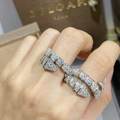 [Charm Aries Jewelry]SERPENTI RING SILVER DIAMOND PAVED