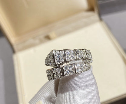 [Charm Aries Jewelry]SERPENTI RING SILVER DIAMOND PAVED