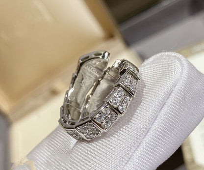 [Charm Aries Jewelry]SERPENTI RING SILVER DIAMOND PAVED