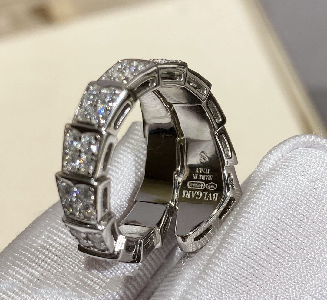 [Charm Aries Jewelry]SERPENTI RING SILVER DIAMOND PAVED