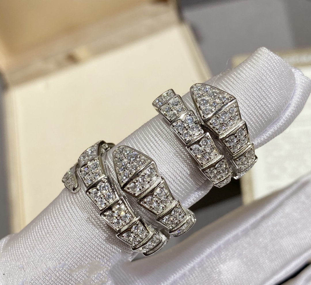 [Charm Aries Jewelry]SERPENTI RING SILVER DIAMOND PAVED
