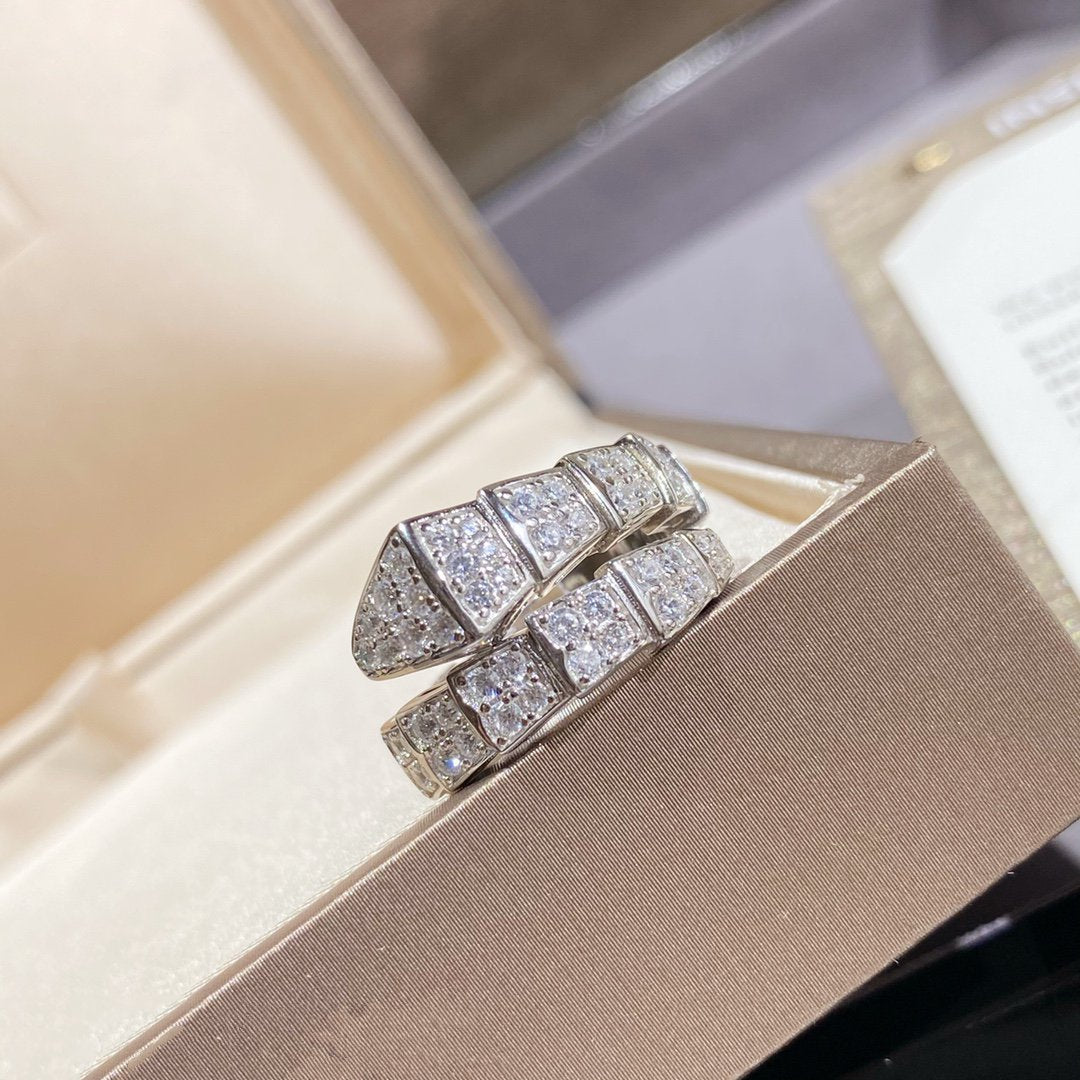 [Charm Aries Jewelry]SERPENTI RING SILVER DIAMOND PAVED