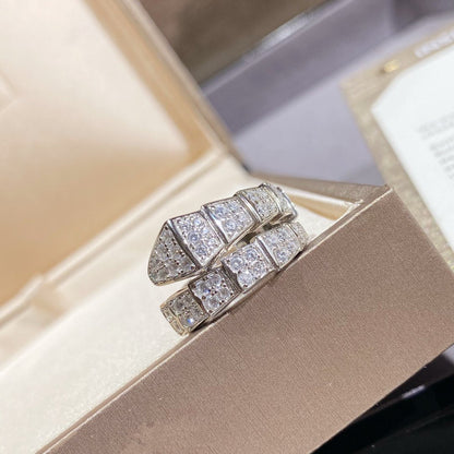 [Charm Aries Jewelry]SERPENTI RING SILVER DIAMOND PAVED