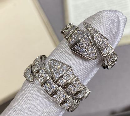 [Charm Aries Jewelry]SERPENTI LARGE RING SILVER DIAMOND PAVED