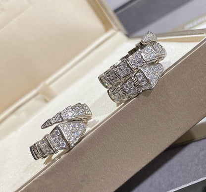 [Charm Aries Jewelry]SERPENTI LARGE RING SILVER DIAMOND PAVED