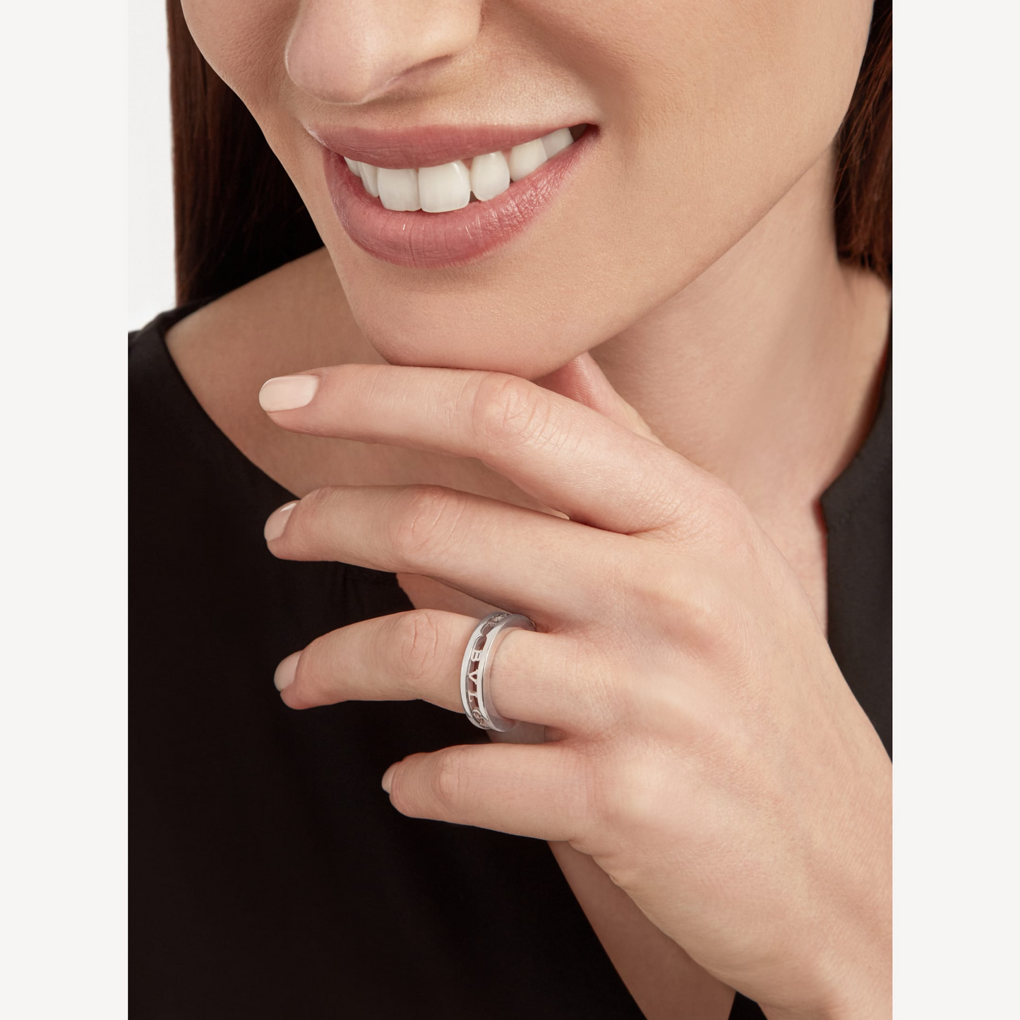 [Charm Aries Jewelry]ZERO 1 ONE-BAND WITH OPENWORK LOGO SPIRAL RING