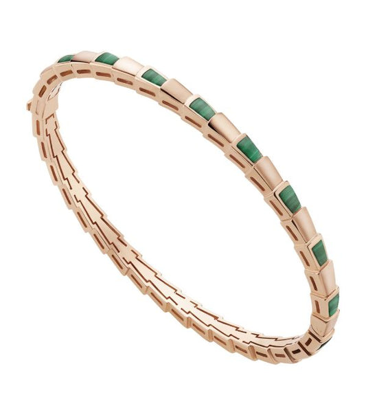 [Charm Aries Jewelry]SERPENTI BRACELET PINK GOLD MALACHITE