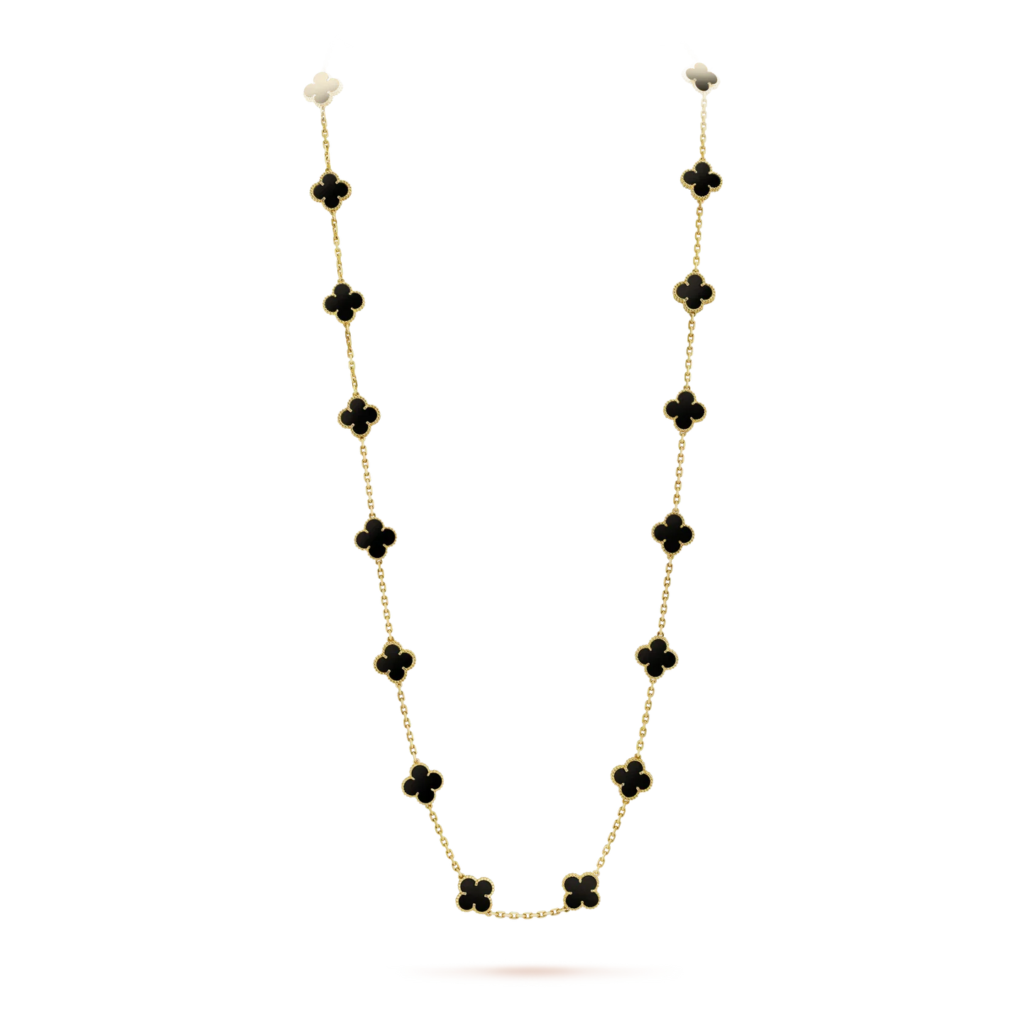 [Charm Aries Jewelry]CLOVER 20 MOTIFS ONYX NECKLACE