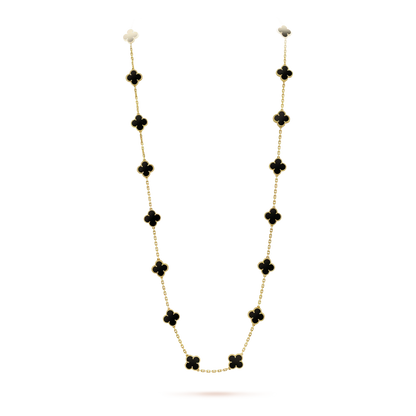 [Charm Aries Jewelry]CLOVER 20 MOTIFS ONYX NECKLACE