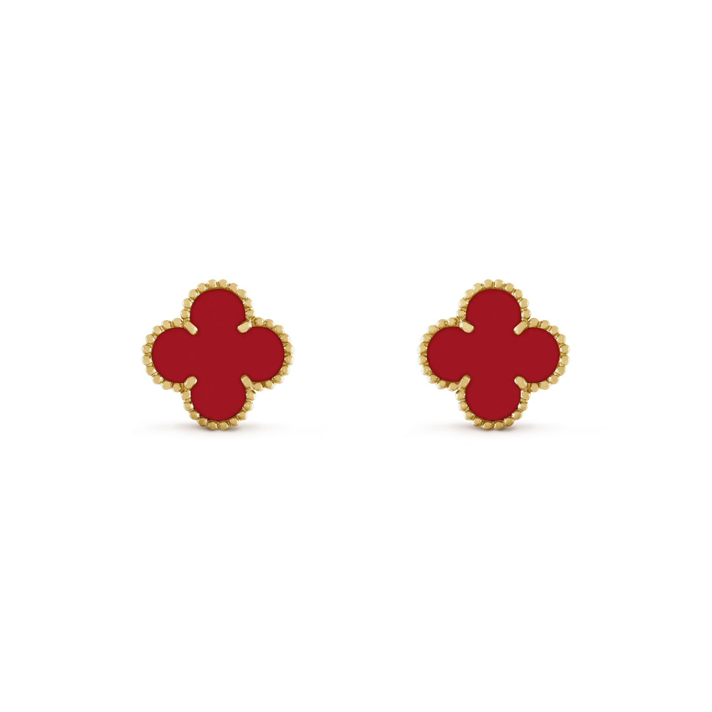 [Charm Aries Jewelry]CLOVER MINI 9.5MM CARNELIAN EARRINGS