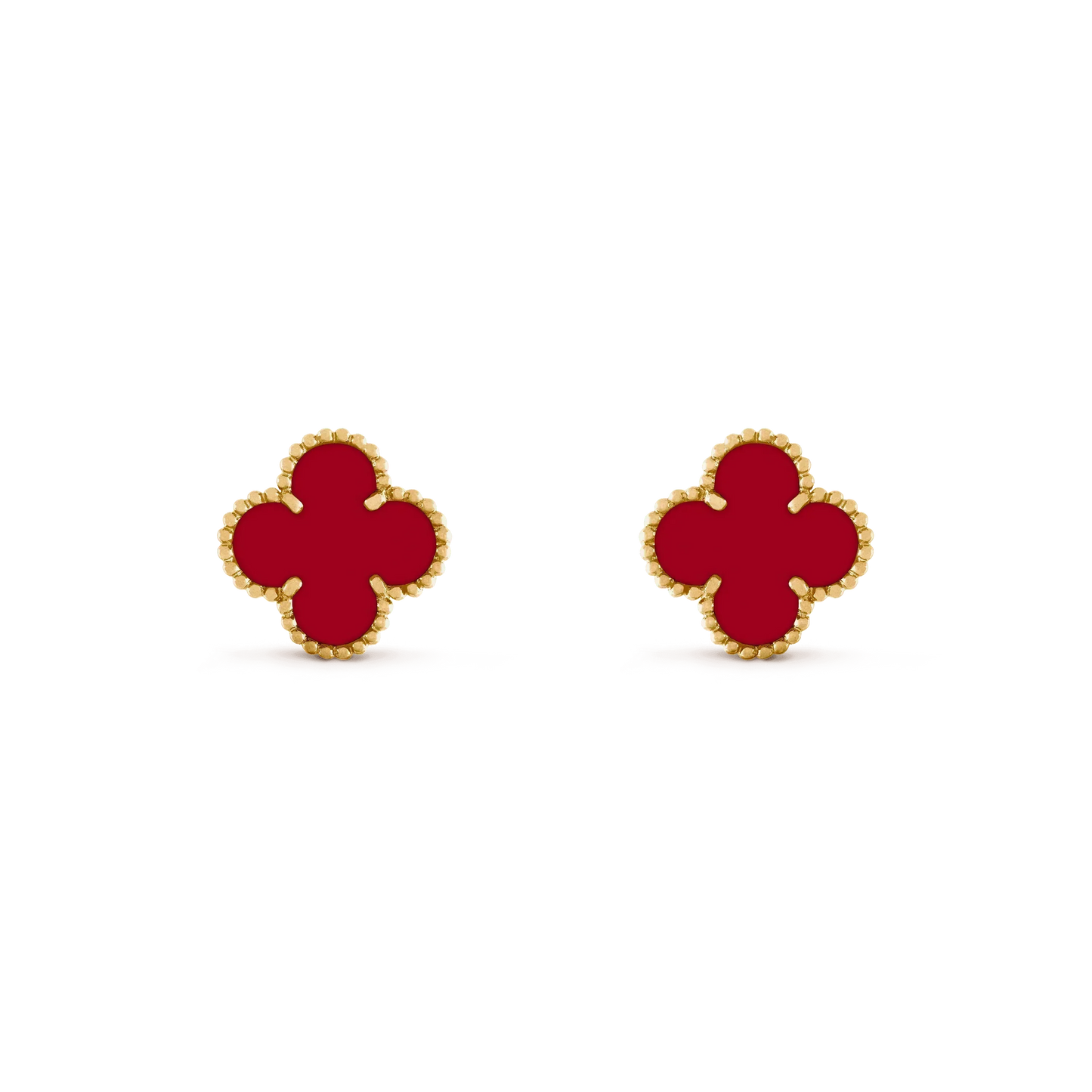 [Charm Aries Jewelry]CLOVER MEDIUM 1 MOTIFS CARNELIAN  EARRINGS