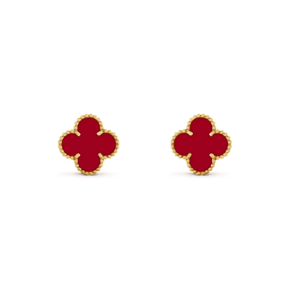 [Charm Aries Jewelry]CLOVER MEDIUM 1 MOTIFS CARNELIAN  EARRINGS