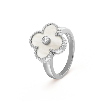 [Charm Aries Jewelry]CLOVER SILVER MOP DIAMOND RING