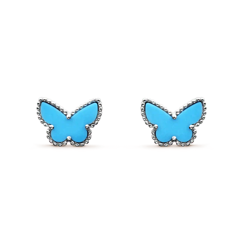 [Charm Aries Jewelry]BUTTERFLY TURQUOISE EARRINGS SILVER