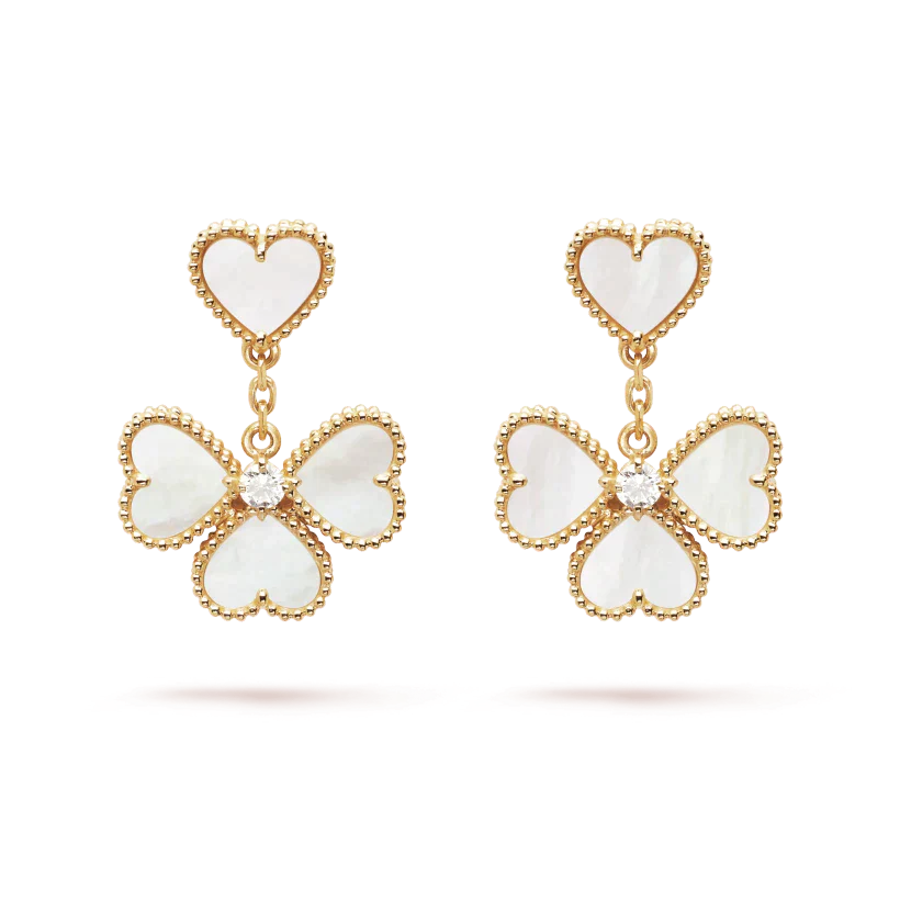 [Charm Aries Jewelry]CLOVER SWEET WHITE MOP EARRINGS