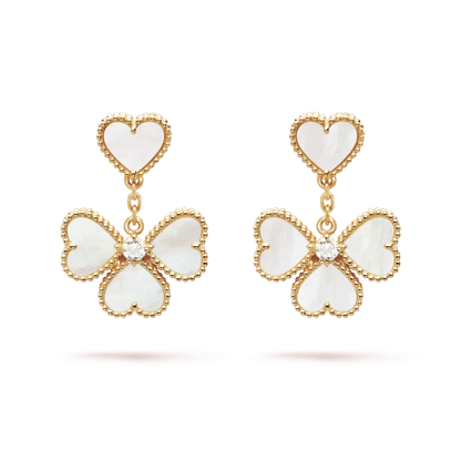 [Charm Aries Jewelry]CLOVER SWEET WHITE MOP EARRINGS