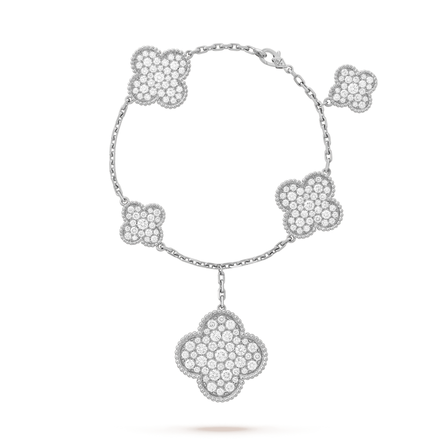 [Charm Aries Jewelry]CLOVER 6 MOTIFS SILVER DIAMOND BRACELET