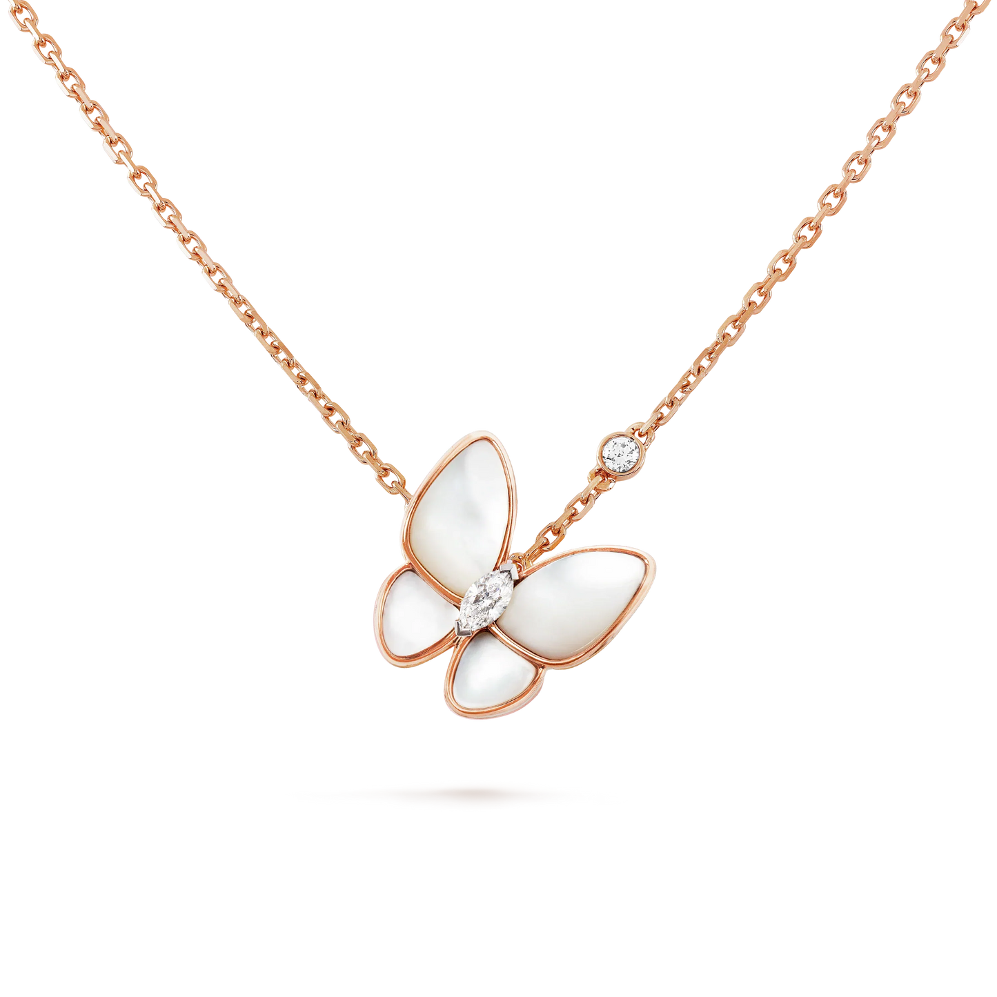 [Charm Aries Jewelry]BUTTERFLY MOP DIAMOND NECKLACE