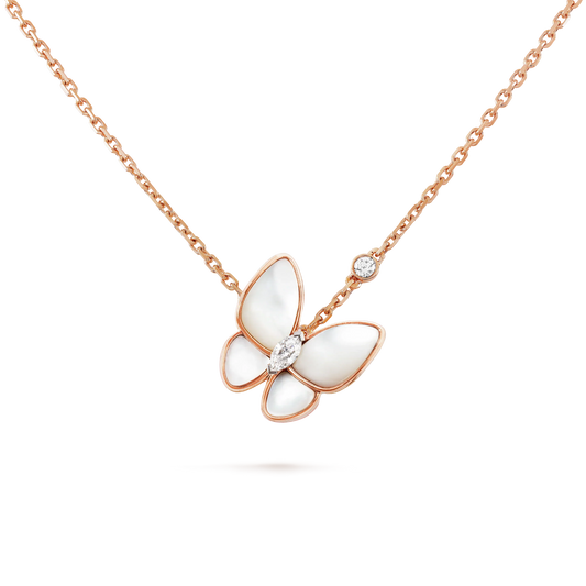 [Charm Aries Jewelry]BUTTERFLY MOP DIAMOND NECKLACE
