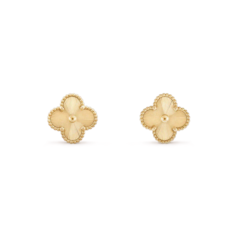 [Charm Aries Jewelry]CLOVER MINI 9.5MM LASER EARRINGS