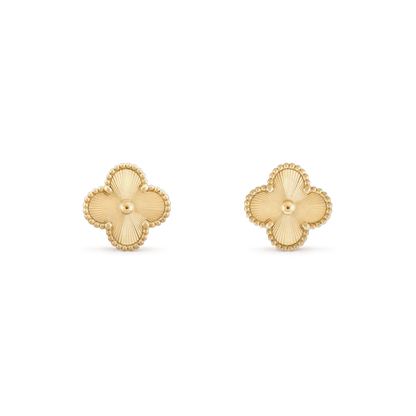 [Charm Aries Jewelry]CLOVER MINI 9.5MM LASER EARRINGS