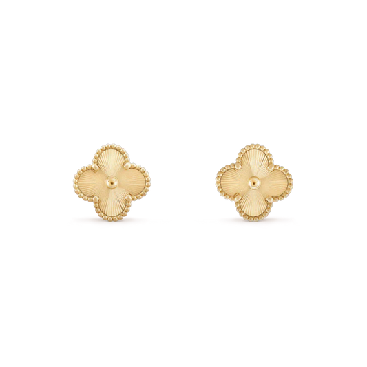 [Charm Aries Jewelry]CLOVER MINI 9.5MM LASER EARRINGS