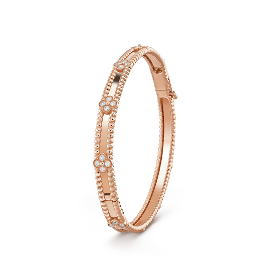 [Charm Aries Jewelry]CLOVER BRACELET 4MM DIAMONDS