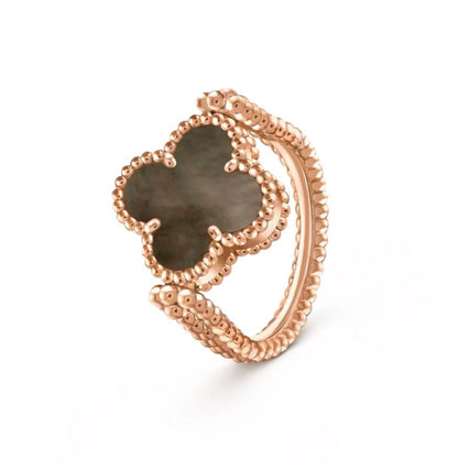 [Charm Aries Jewelry]CLOVER RIVERSIBLE GREY MOP RING
