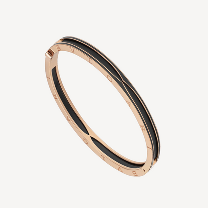 [Charm Aries Jewelry]ZERO 1 PINK GOLD WITH MATTE BLACK CERAMIC BRACELET