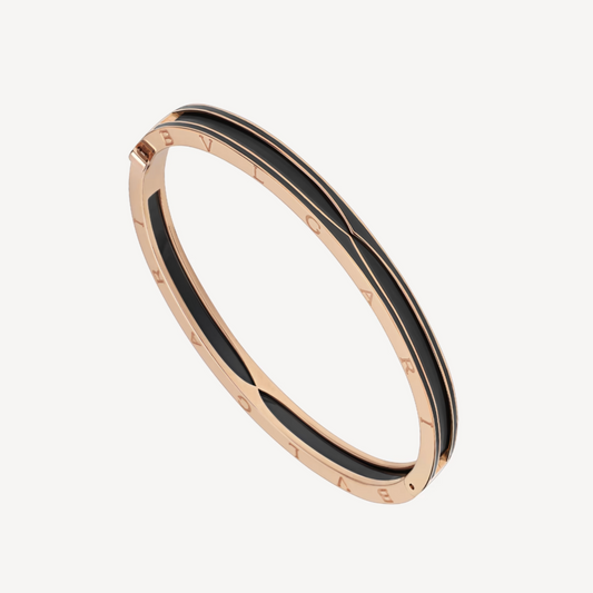 [Charm Aries Jewelry]ZERO 1 PINK GOLD WITH MATTE BLACK CERAMIC BRACELET